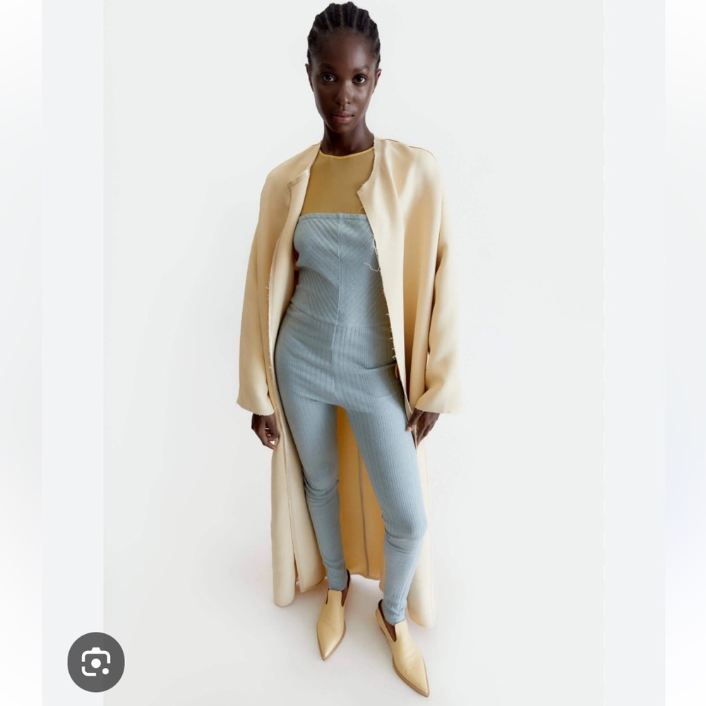 Woven Long Cream Coat - Women's Elegant Outerwear